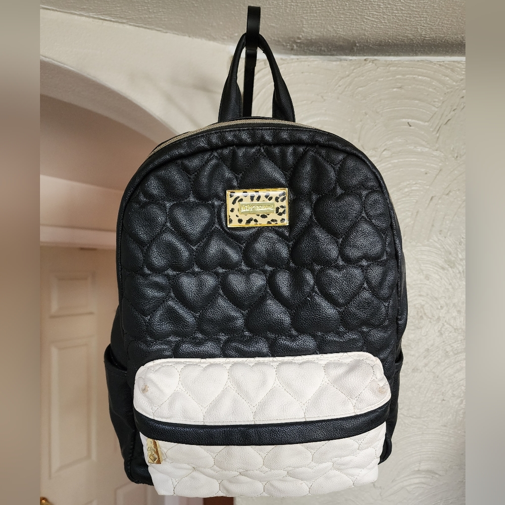 Betsey Johnson Quilted Heart Backpack